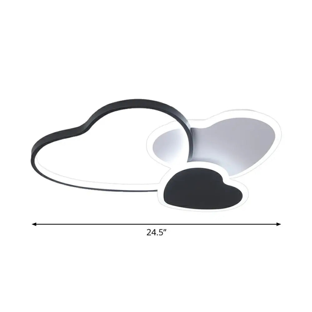 DecorBites™ DecorBites™ Modern Black Heart LED Flush Mount Light for Bedroom Ceiling