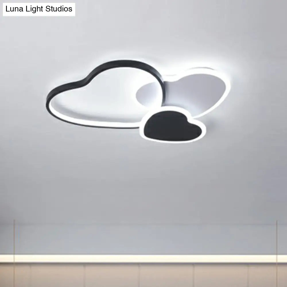 DecorBites™ DecorBites™ Modern Black Heart LED Flush Mount Light for Bedroom Ceiling