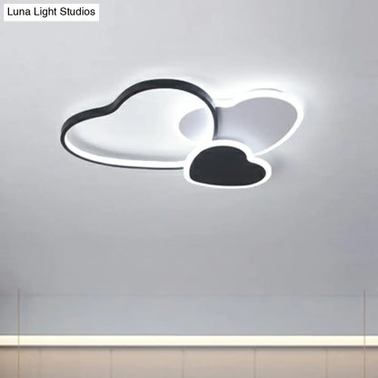 DecorBites™ DecorBites™ Modern Black Heart LED Flush Mount Light for Bedroom Ceiling