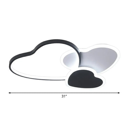 DecorBites™ DecorBites™ Modern Black Heart LED Flush Mount Light for Bedroom Ceiling