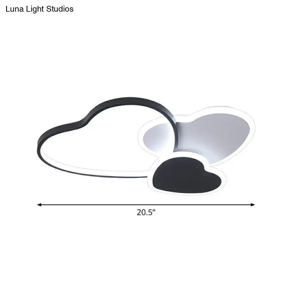 DecorBites™ DecorBites™ Modern Black Heart LED Flush Mount Light for Bedroom Ceiling