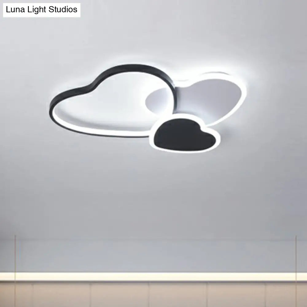 DecorBites™ DecorBites™ Modern Black Heart LED Flush Mount Light for Bedroom Ceiling