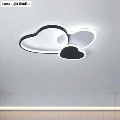 DecorBites™ DecorBites™ Modern Black Heart LED Flush Mount Light for Bedroom Ceiling