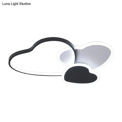 DecorBites™ DecorBites™ Modern Black Heart LED Flush Mount Light for Bedroom Ceiling