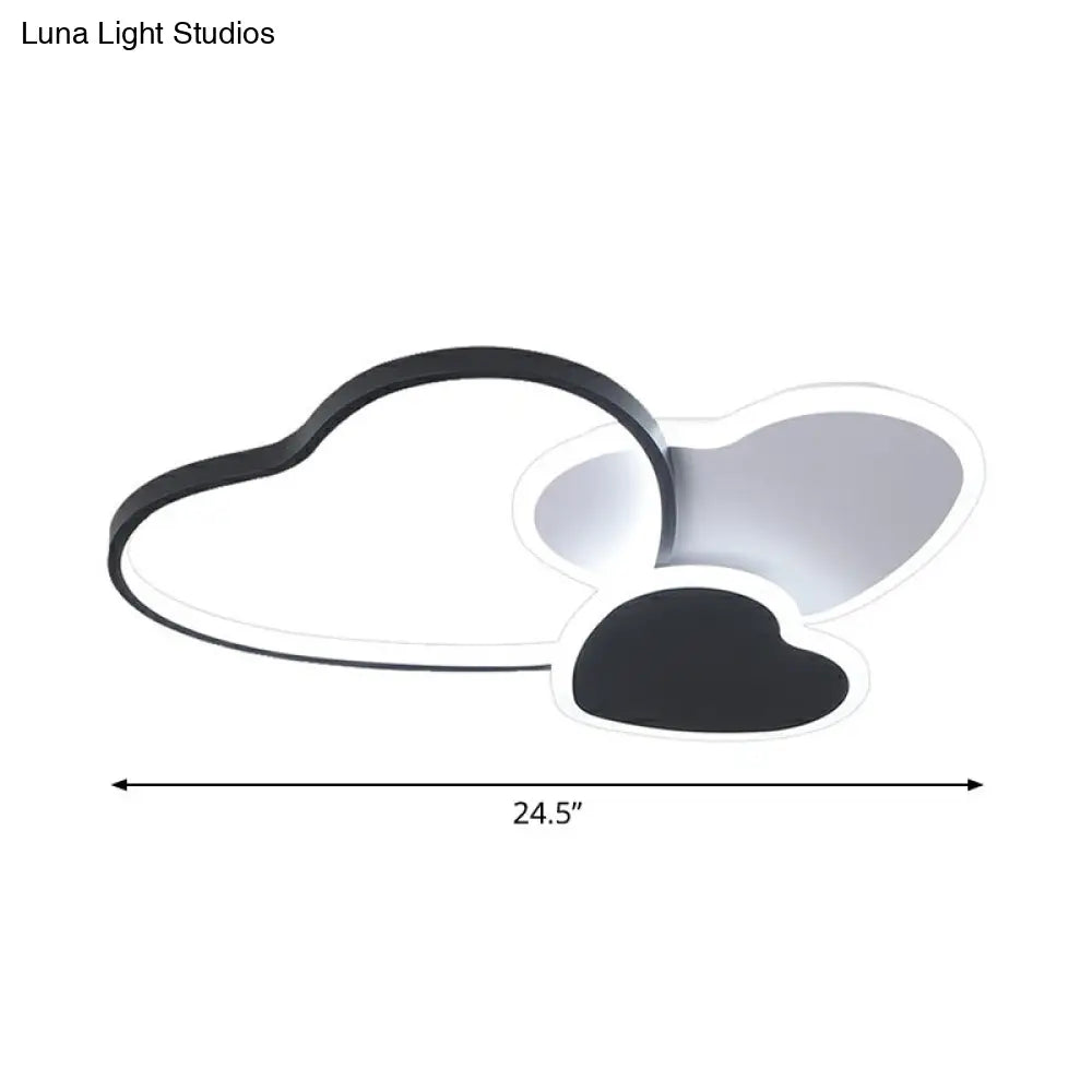 DecorBites™ DecorBites™ Modern Black Heart LED Flush Mount Light for Bedroom Ceiling