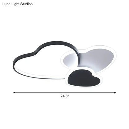 DecorBites™ DecorBites™ Modern Black Heart LED Flush Mount Light for Bedroom Ceiling
