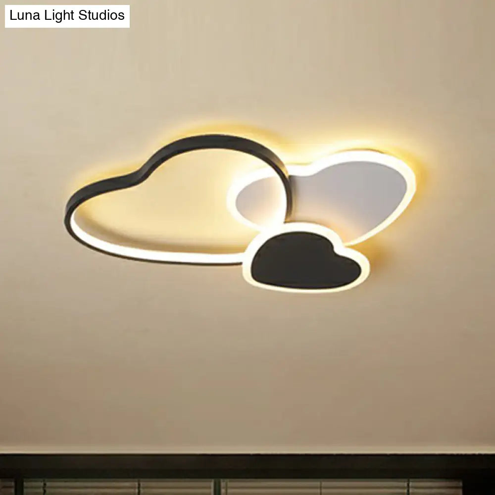 DecorBites™ DecorBites™ Modern Black Heart LED Flush Mount Light for Bedroom Ceiling