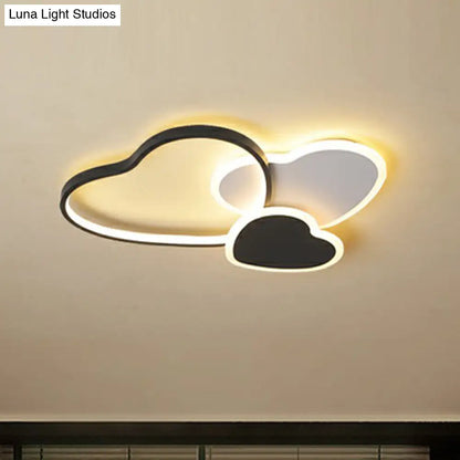 DecorBites™ DecorBites™ Modern Black Heart LED Flush Mount Light for Bedroom Ceiling