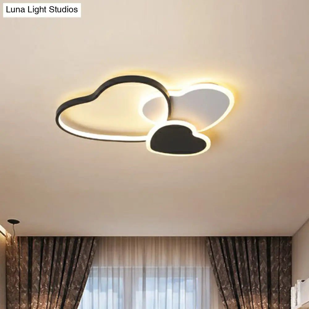 DecorBites™ DecorBites™ Modern Black Heart LED Flush Mount Light for Bedroom Ceiling