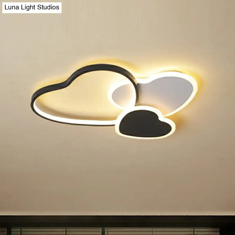 DecorBites™ DecorBites™ Modern Black Heart LED Flush Mount Light for Bedroom Ceiling
