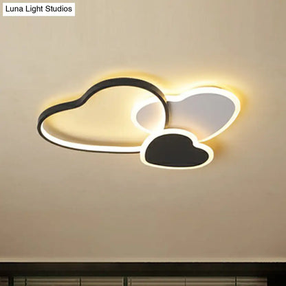 DecorBites™ DecorBites™ Modern Black Heart LED Flush Mount Light for Bedroom Ceiling