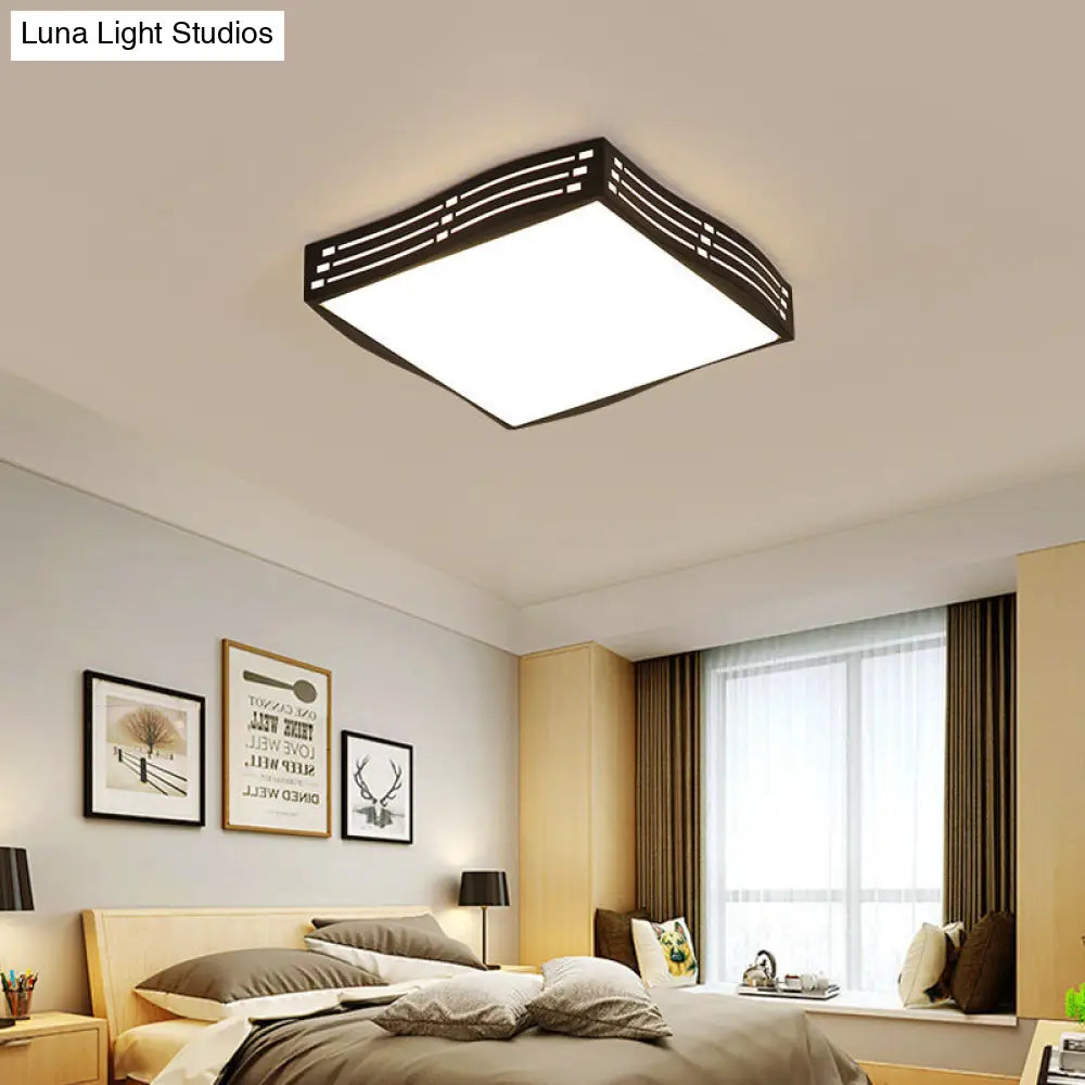 DecorBites™ DecorBites™ Modern Black High-Penetration LED Flushmount Light in White for Living Room Ceiling