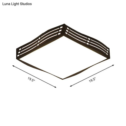 DecorBites™ DecorBites™ Modern Black High-Penetration LED Flushmount Light in White for Living Room Ceiling