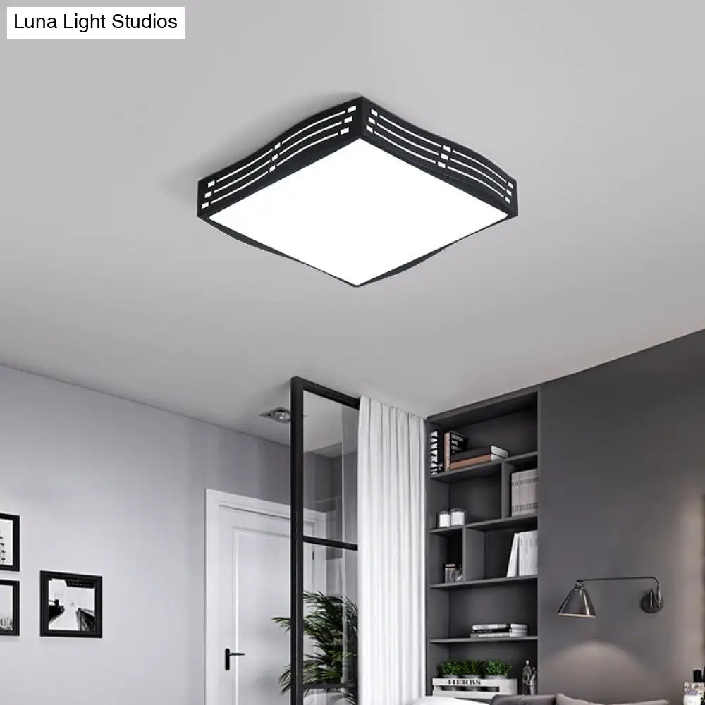 DecorBites™ DecorBites™ Modern Black High-Penetration LED Flushmount Light in White for Living Room Ceiling