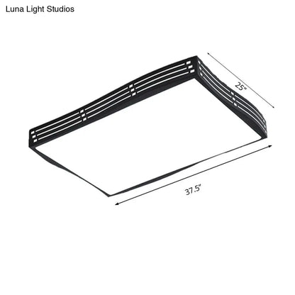DecorBites™ DecorBites™ Modern Black High-Penetration LED Flushmount Light in White for Living Room Ceiling