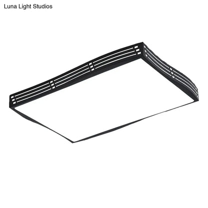 DecorBites™ DecorBites™ Modern Black High-Penetration LED Flushmount Light in White for Living Room Ceiling