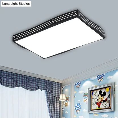 DecorBites™ DecorBites™ Modern Black High-Penetration LED Flushmount Light in White for Living Room Ceiling