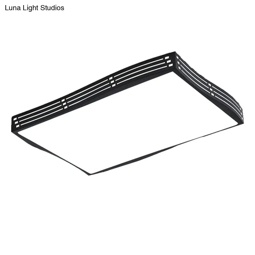 DecorBites™ DecorBites™ Modern Black High-Penetration LED Flushmount Light in White for Living Room Ceiling