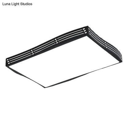 DecorBites™ DecorBites™ Modern Black High-Penetration LED Flushmount Light in White for Living Room Ceiling