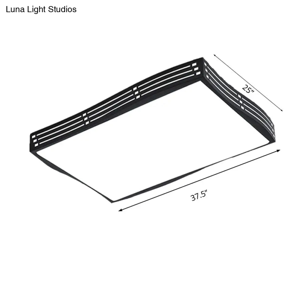 DecorBites™ DecorBites™ Modern Black High-Penetration LED Flushmount Light in White for Living Room Ceiling
