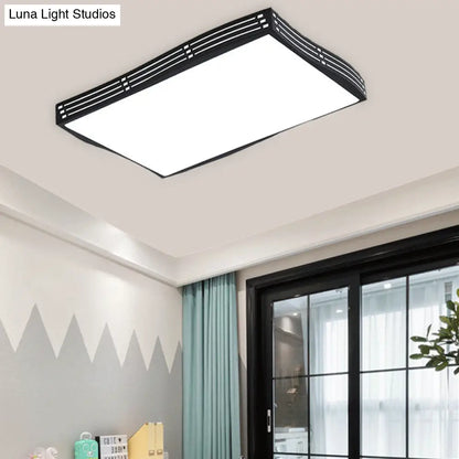 DecorBites™ DecorBites™ Modern Black High-Penetration LED Flushmount Light in White for Living Room Ceiling