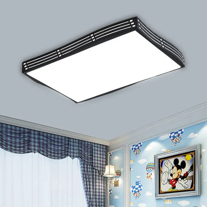 DecorBites™ DecorBites™ Modern Black High-Penetration LED Flushmount Light in White for Living Room Ceiling