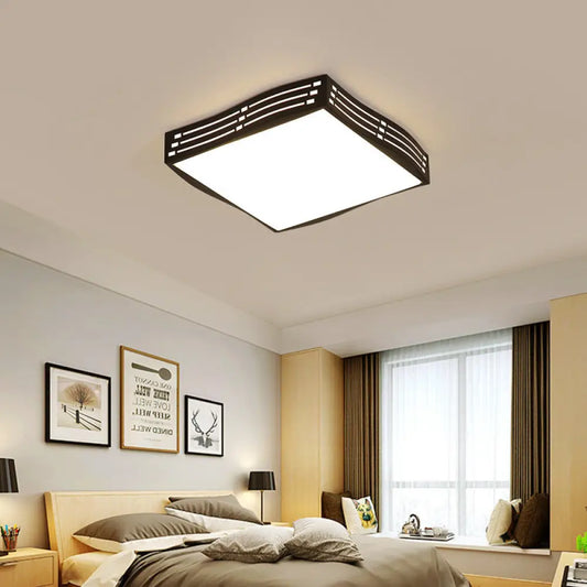 DecorBites™ DecorBites™ Modern Black High-Penetration LED Flushmount Light in White for Living Room Ceiling
