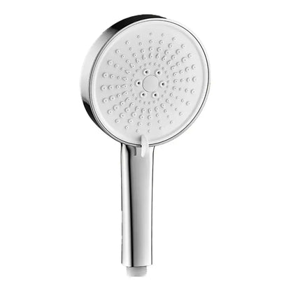 Modern black high pressure shower head with chrome finished face and concentric nozzles for rainwater saving