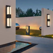 Modern black imitation marble led wall light with two illuminated white rectangular panels for decorbites led wall use