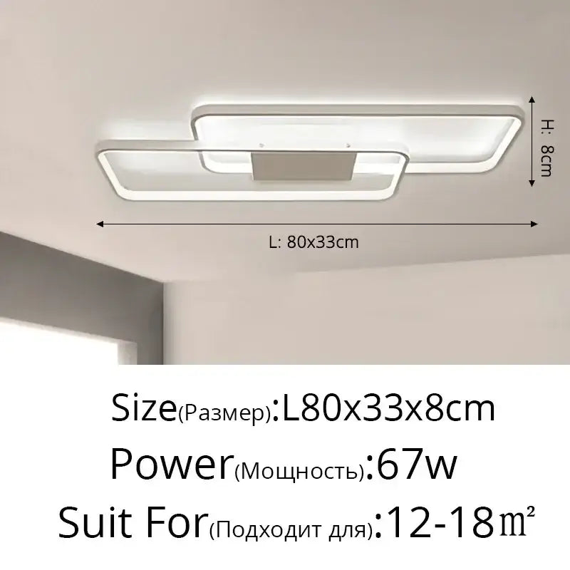 Modern black intersecting led ceiling light with sleek white rectangular layered design for decorbites elegant ceiling decor