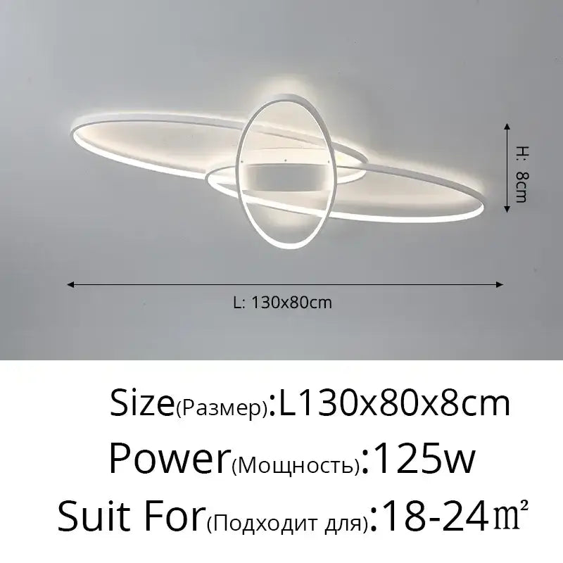 Modern black intersecting led ceiling light with sleek white orbital design for decorbites elegant ceiling decor