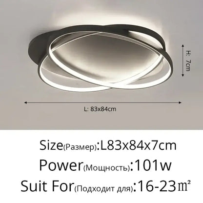 Modern black and white led ceiling light with sleek intertwined circular design for decorbites elegant ceiling decor