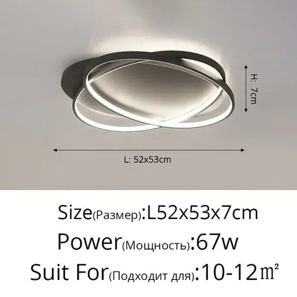 Modern black and white dimmable led ceiling light with sleek intertwined circular design for decorbites elegant ceiling decor