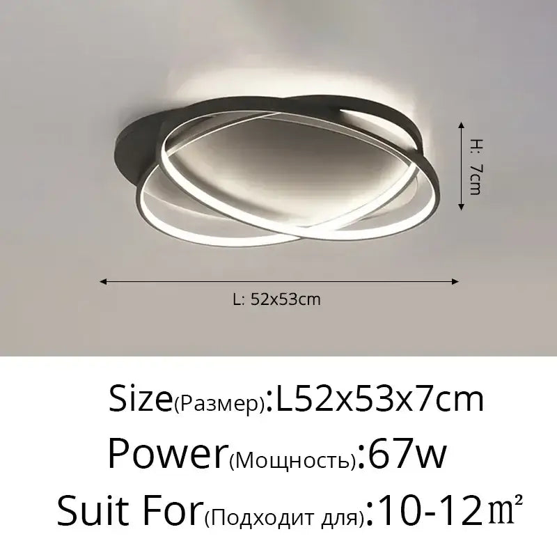 Modern black and white decorbites dimmable ceiling light with sleek intertwined circular design for stylish lighting