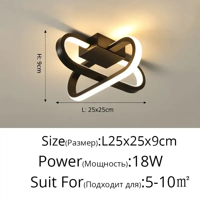 Modern black and white led wall sconce with sleek intertwined ring design for decorbites dimmable ceiling lighting