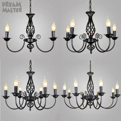 Modern Black Iron Chandelier for Living Room - Chandelier