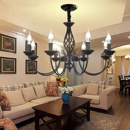 Modern Black Iron Chandelier for Living Room - Chandelier
