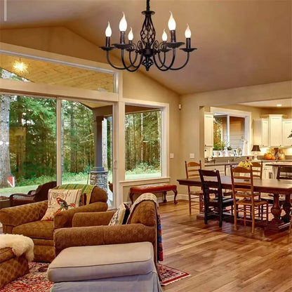 Modern Black Iron Chandelier for Living Room - Chandelier