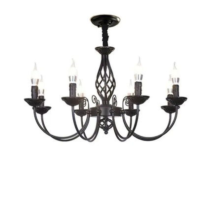 Modern Black Iron Chandelier for Living Room - Chandelier