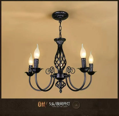 Modern Black Iron Chandelier for Living Room - Chandelier
