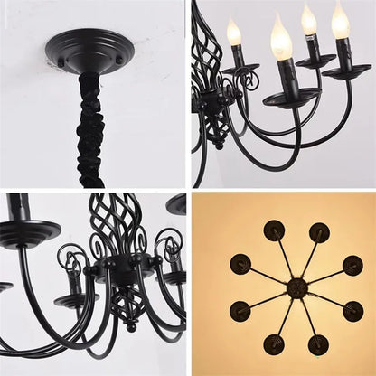 Modern Black Iron Chandelier for Living Room - Chandelier