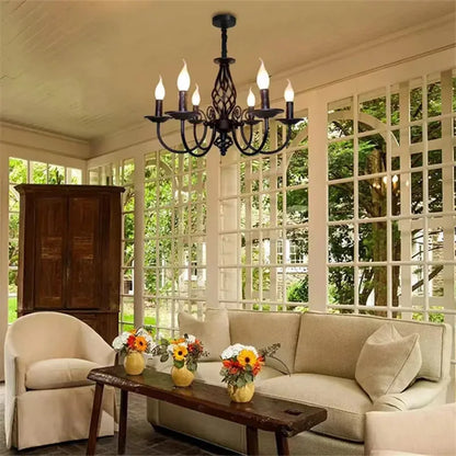 Modern Black Iron Chandelier for Living Room - Chandelier