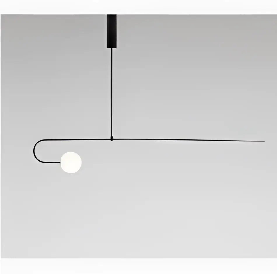Minimalist black metal iron line chandelier with spherical white glass bulb for modern living room decorbites iron line