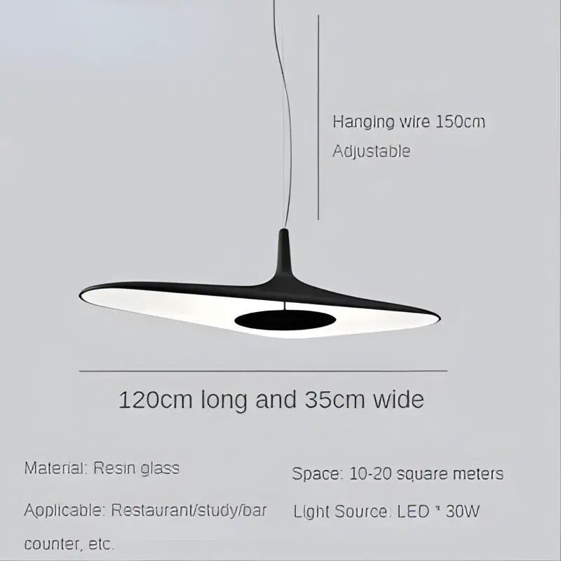 Modern black and white resin glass decorbites irregular art pendant lamp with adjustable 150cm hanging wire for living room decor