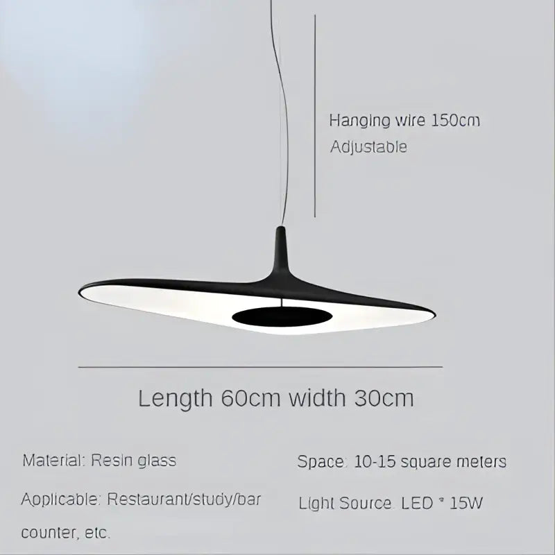Modern black and white resin irregular art pendant lamp with sleek disc design for living room decorbites pendant lamp