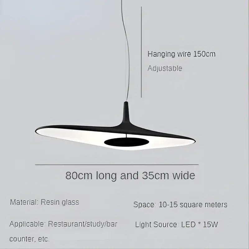 Modern black irregular art pendant lamp with a sleek disc-shaped resin glass design for living room decorbites decorbites irregular art pendant