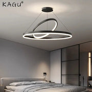 Modern black irregular ceiling chandelier with sleek minimalist design and glowing white LED light for living room decorbites irregular