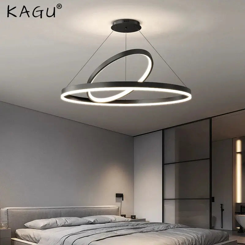 Modern black irregular ceiling chandelier with sleek minimalist design and glowing white LED light for living room decorbites irregular
