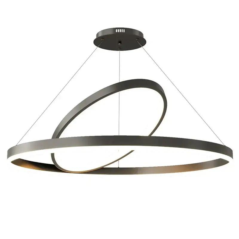 Modern black matte irregular ceiling chandelier with two interlocking rings for living room decorbites irregular ceiling