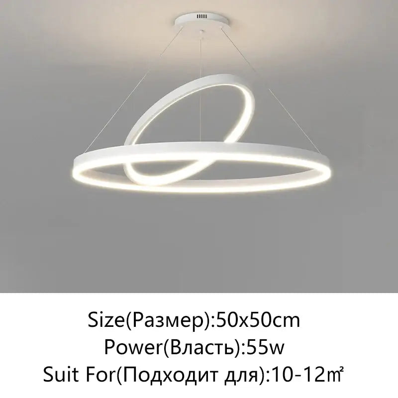 Modern black irregular ceiling chandelier with white led two interlocking circular rings for living room decorbites irregular ceiling